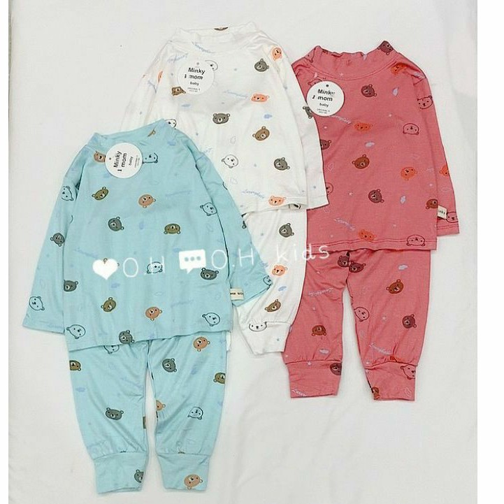 Bộ Dài Tay Cổ 3 Phân Micky Mom Chất Cotton Mềm Mịn Cho Bé