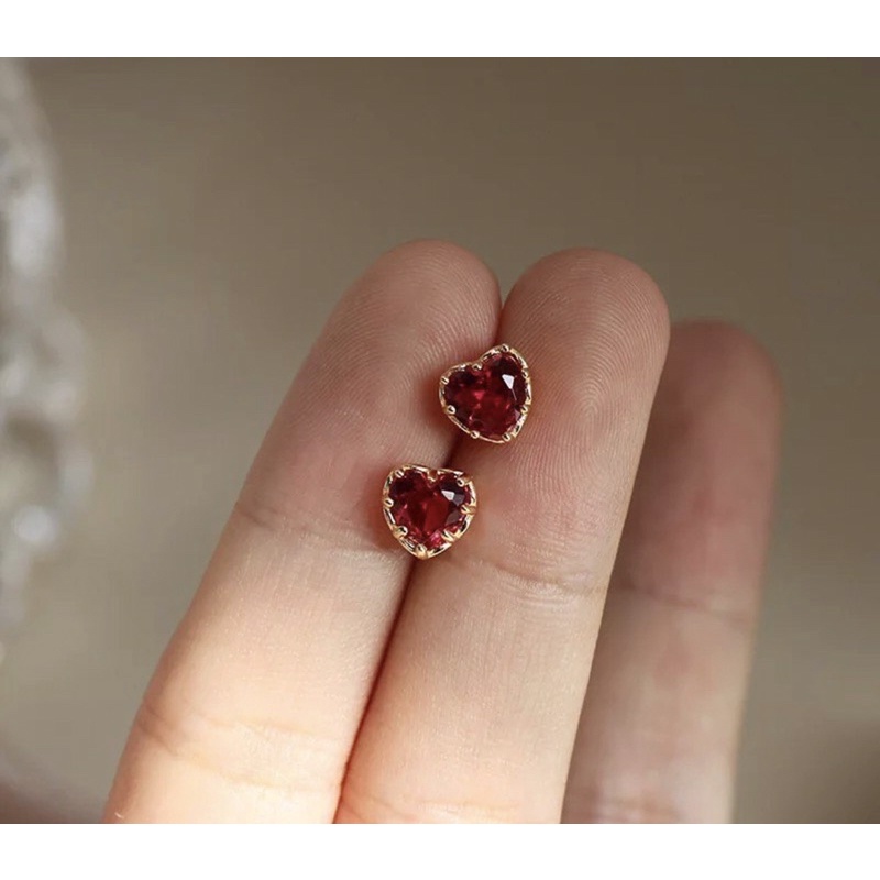 Đá garnet thiên nhiên trái tim 5mm