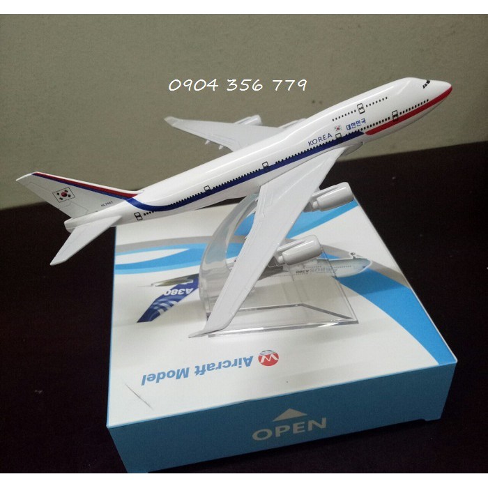 MÔ HÌNH MÁY BAY TĨNH B747 KOREAN AIR 16CM