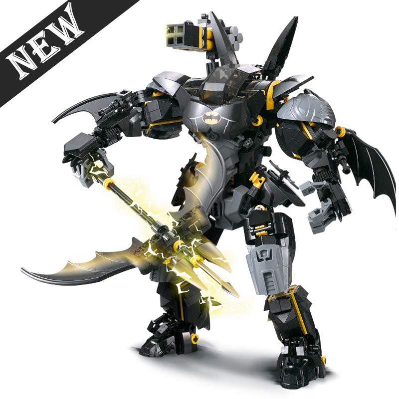 （CÓ SẴN）Đồ chơi lắp ráp mô hinh Super Hero JISI 7143 Lắp ghép Siêu Người Máy robot của Batman Bat Mech
