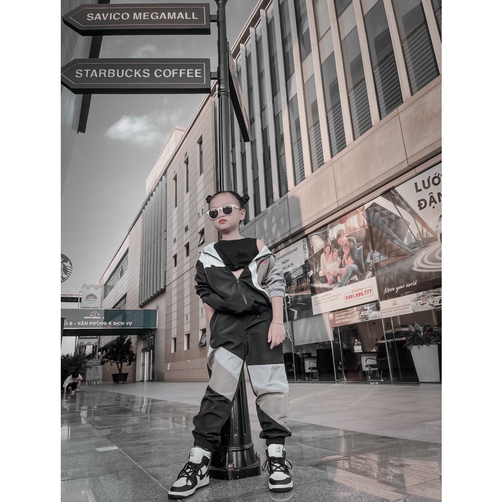 (HÀNG XUẤT XỊN) Gió Kid J0RDAN Hàng nét gió dày đẹp đanh mịn, có mũ, Size 90-150 (10-40kg) Bé gái &amp; Bé trai