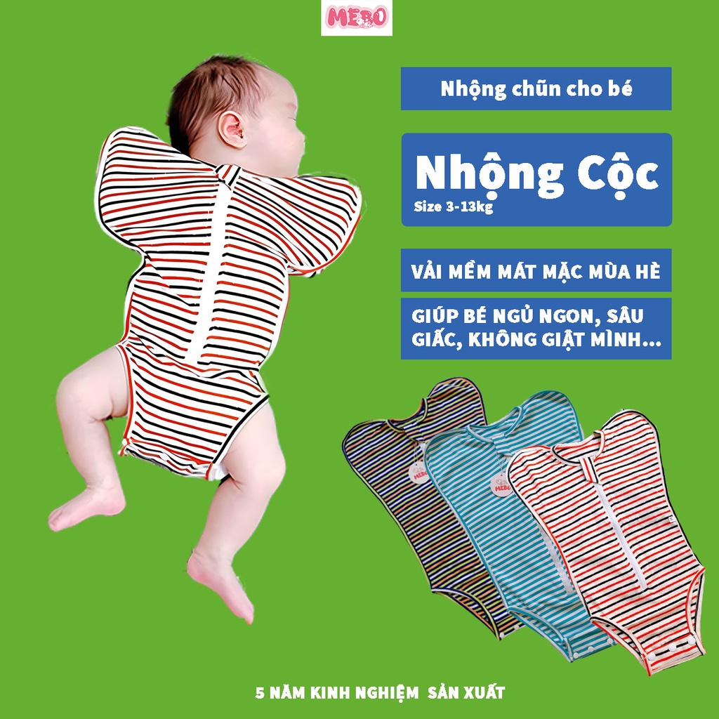 Nhộng Chũn 💖Cotton + Vải Lưới💖 Nhộng Cộc hở chân mùa hè Giúp Bé Ngủ Ngon - Nhộng ngắn size 3-13kg
