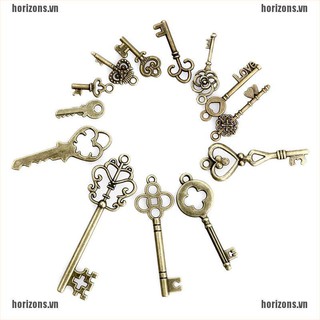 Bộ 13 Chìa Khóa Bằng Đồng Phong Cách Vintage Sáng Tạo