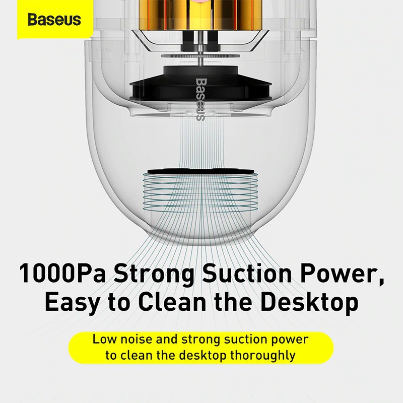 Máy hút bụi mini cầm tay Baseus C2 Desktop Capsule Vacuum Cleaner (6W, 1000 Pa, Pin sạc 900mAh)