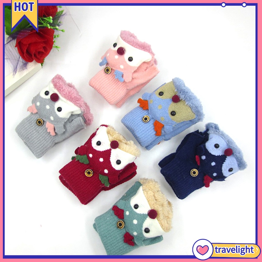 Găng Tay Bông Mềm Mại Hình Tuần Lộc Giáng Sinh Cho Bé Gái