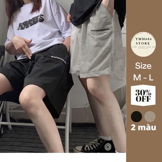 Quần short nam nữ unisex viền chữ - quần đùi nam nữ sooc thun thể thao