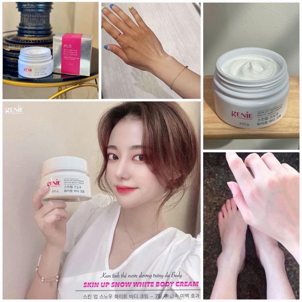 KEM BODY TINH THỂ NƯỚC GENIE SKIN UP SNOW WHITE BODY CREAM