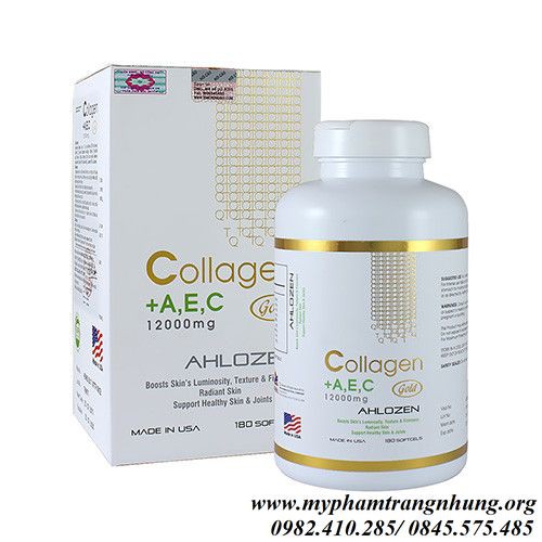 Collagen AEC 1200mg AHLOZEN - Viên Uống Đẹp Da Của Mỹ (12000mg X 180 Viên)