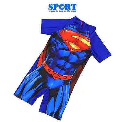 Đồ bơi cho bé trai từ 5-15 tuổi, áo bơi liền quần hình siêu nhân Shop-Dungcuboiloi