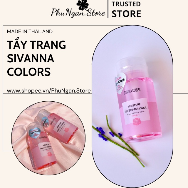 (Sạch sâu, dưỡng ẩm)Tẩy trang Sivanna Colors Moisture Makeup Remover Thái Lan