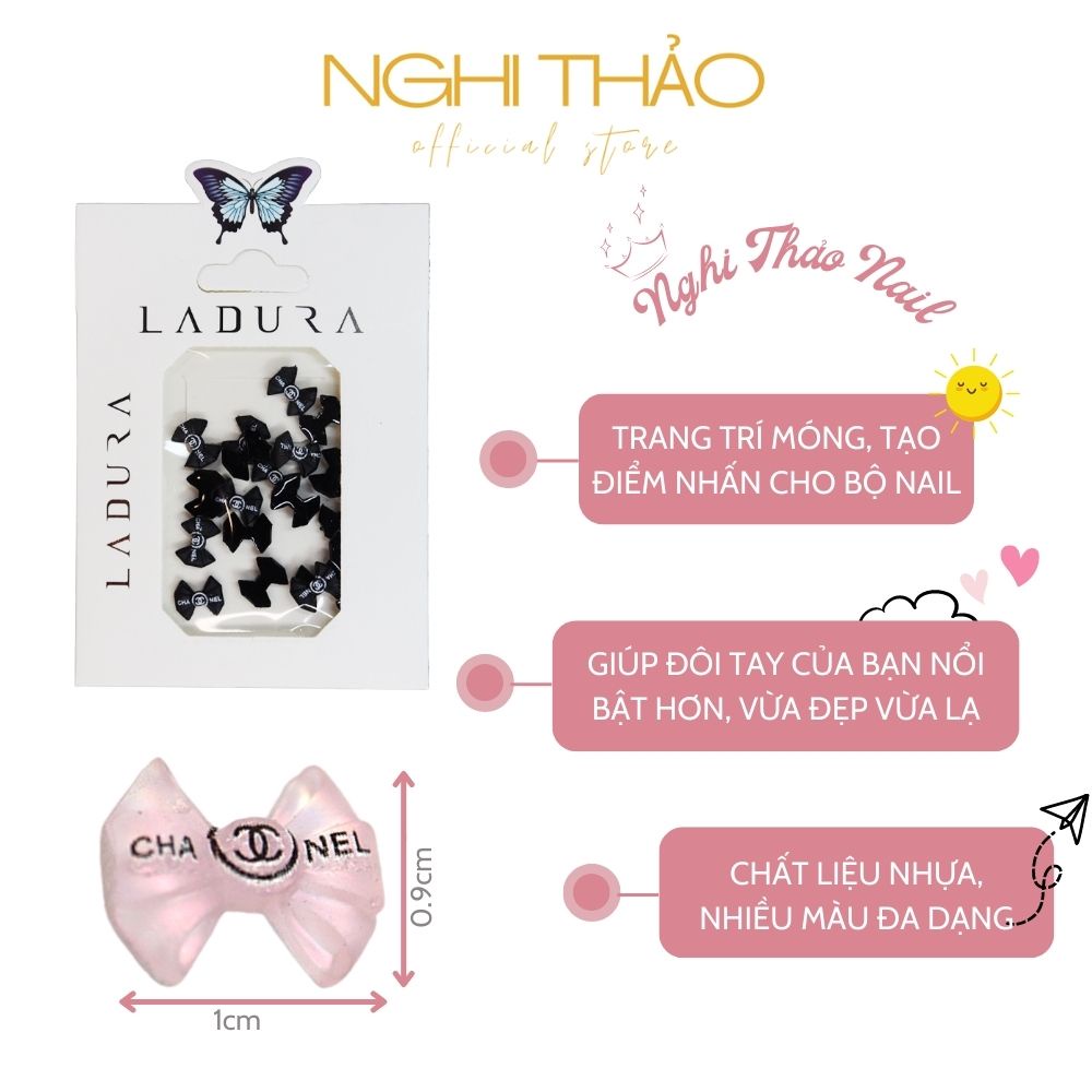 Charm nail nơ thương hiệu NGHI THẢO trang trí móng