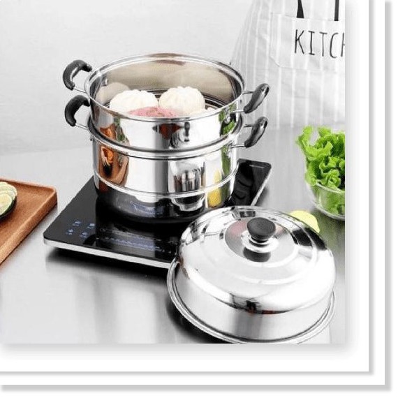 Bộ Nồi hấp inox 3 tầng 28F