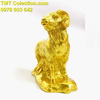 Tượng con dê vàng, chất liệu nhựa, màu vàng - sp005236