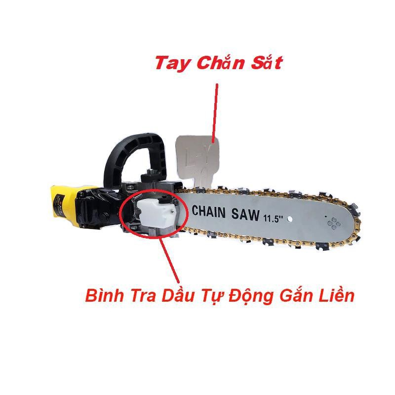 Lưỡi cưa xích Gắn Máy Mài,Máy Cắt Cầm Tay -- tra nhớt tự động- chẳn bảo vệ bằng sắt