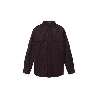 Áo Sơ Mi Flannel Màu Đỏ Sọc Xám