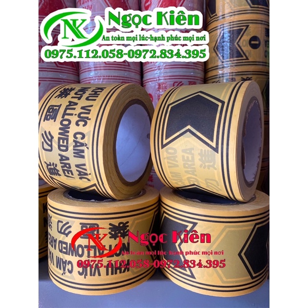 Băng Rào Cảnh Báo Công Trình Cuộn Dài 100mét Màu vàng - đen ,Bảo Vệ An Toàn.dây cảnh báo cấm vào