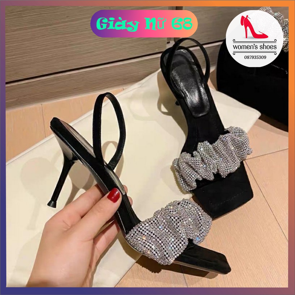 Sandal Cao Gót Gắn Đá Xịn Xò