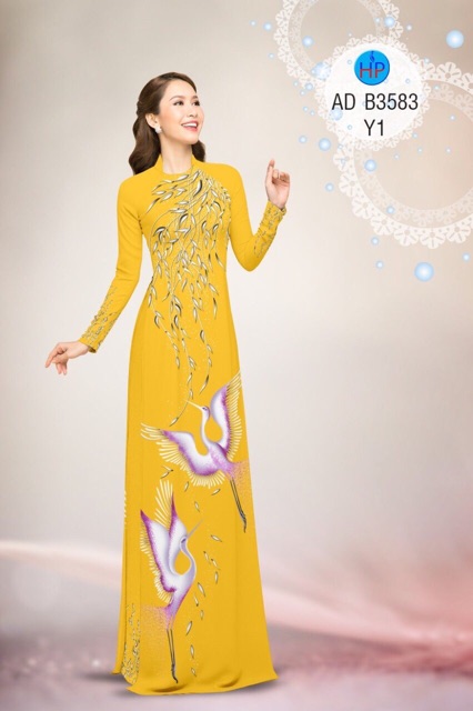 Vải áo dài con hạc