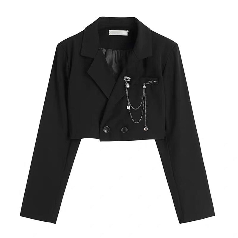 Croptop blazer kèm móc xích-có hình thật
