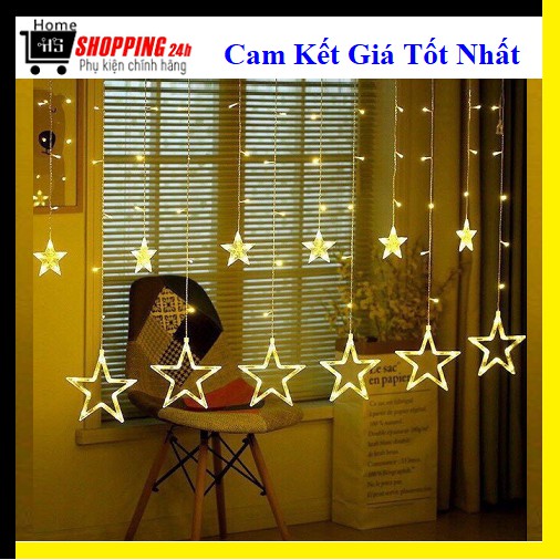 Dây Đèn Nháy Chớp Trang Trí LED 12 Ngôi Sao Lớn Nhỏ Rất Đẹp Nha Cả Nhà (Nhiều Màu)