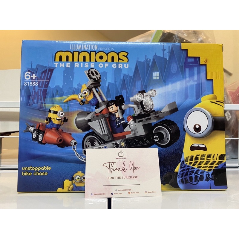 Đồ chơi lắp ráp 81888 75549 Minions Cuộc Truy Đuổi Tốc Độ Minion (NonLego)