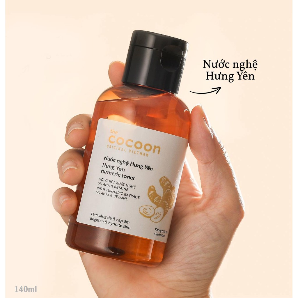 [Mã FMCGMALL - 8% đơn 250K] Combo Sữa rửa mặt nghệ Hưng Yên cocoon 140ml + Toner nước nghệ cocoon 140ml