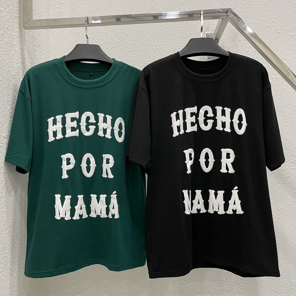 Áo Thun Hecho Mama Unisex Nam Nữ Tay Lỡ Form Rộng