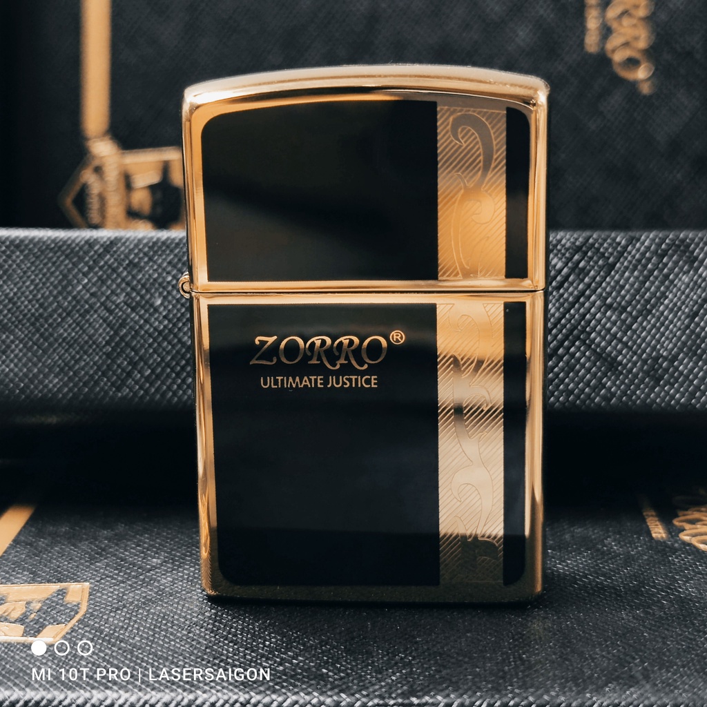 Phụ kiện nam Zorro đồng đen bóng hoa văn Pháp mạ vàng cao cấp