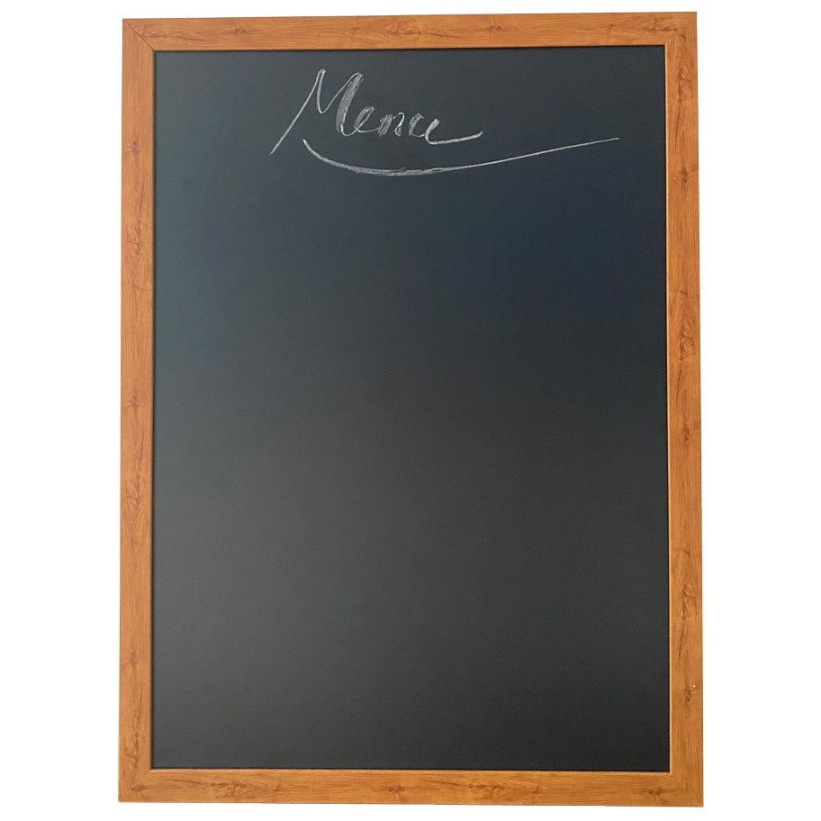 Bảng đen menu khung gỗ KT 40x60cm - Đen trơn không kẻ ô ly