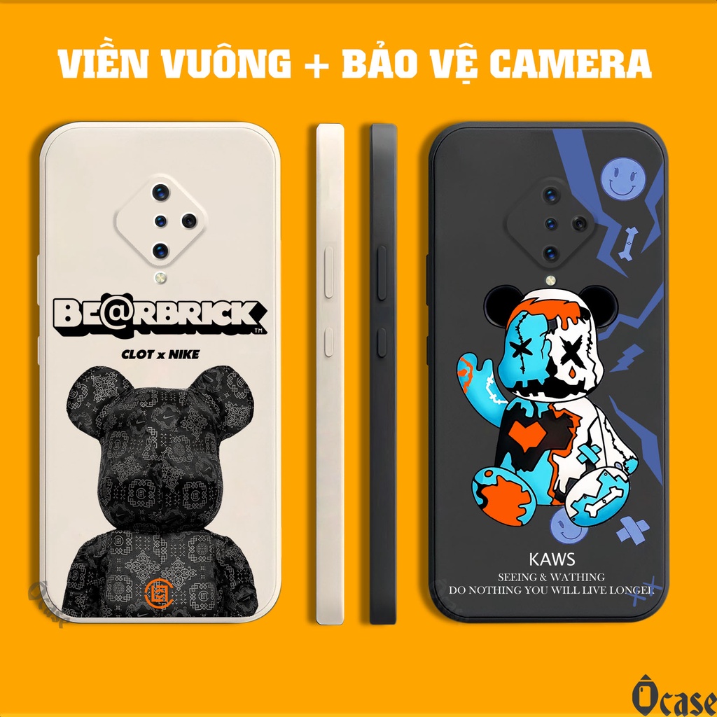 Ốp lưng Vivo S1 Pro / Y9s / X50 Lite / S5 in hình gấu cạnh viền vuông có bảo vệ camera