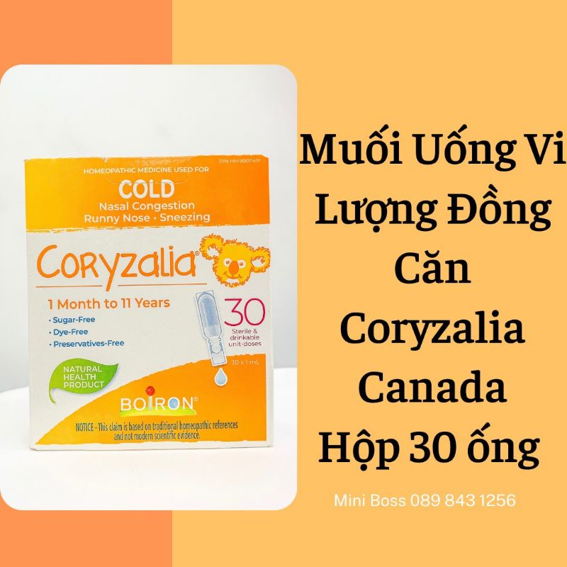 Muối uống vi lượng đồng căn Boiron Coryzalia cho bé Date T6/2025
