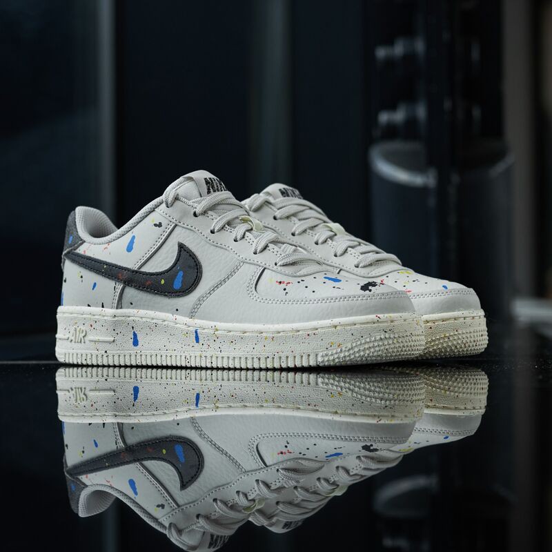 Giày Sneaker Air Force 1Hàng Chính Hãng Nike Air Force 1 LV8 3 Light Grey Paint Splatter [DJ2598 001] Simple Sneaker
