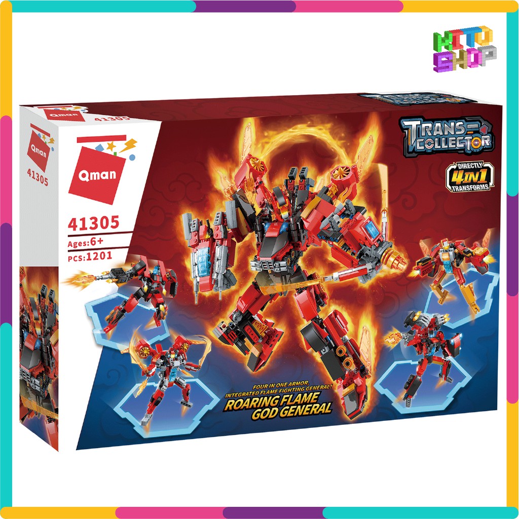 Bộ Đồ Chơi Xếp Hình Lắp Ráp Thông Minh Qman 1000 Chi Tiết Người Máy Robot Red Soldier 4130 Cho Trẻ
