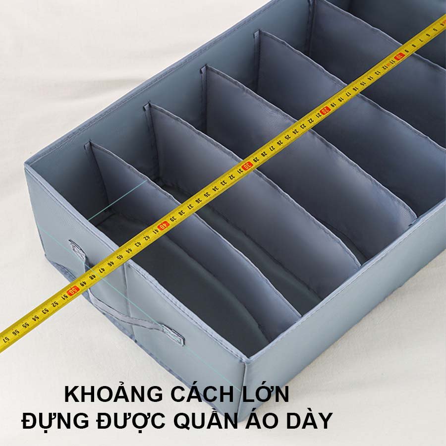 [Chống Nước] Hộp Vải Đựng Quần Áo Chia Ngăn, Thùng Đựng Quần Áo Gấp Gọn Khung Nhựa Chắc Chắn, Chống Nước P070