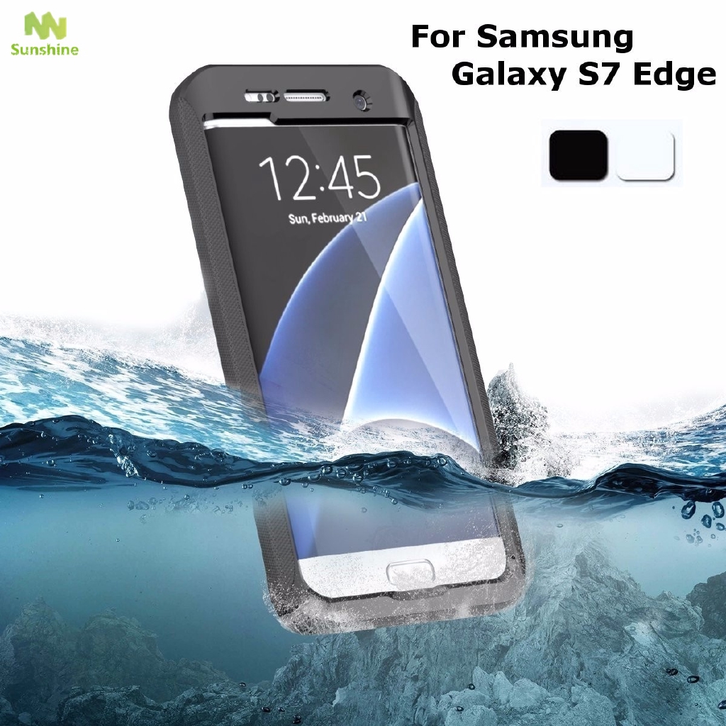 Ốp điện thoại màu đen bảo vệ toàn diện chống sốc không thấm nước cho Samsung Galaxy S7 edge