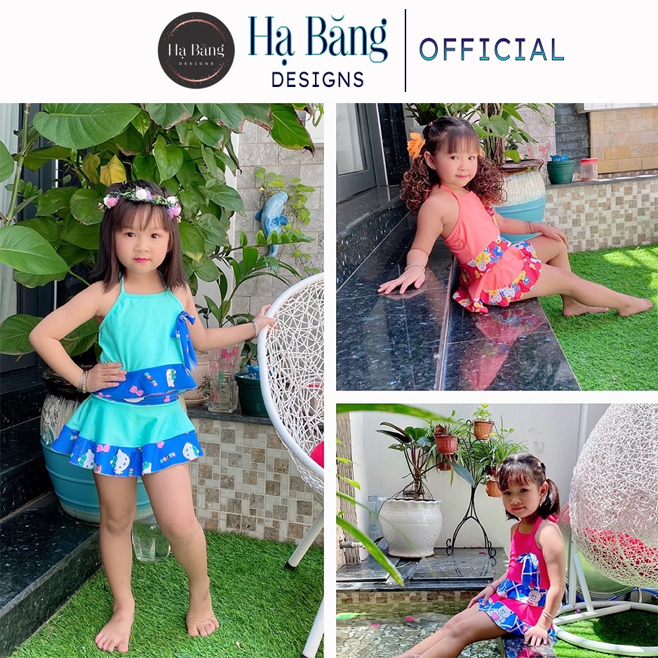 Đồ bơi bé gái mẫu yếm rời Hạ Băng Designs 2-7 tuổi 10-30kg