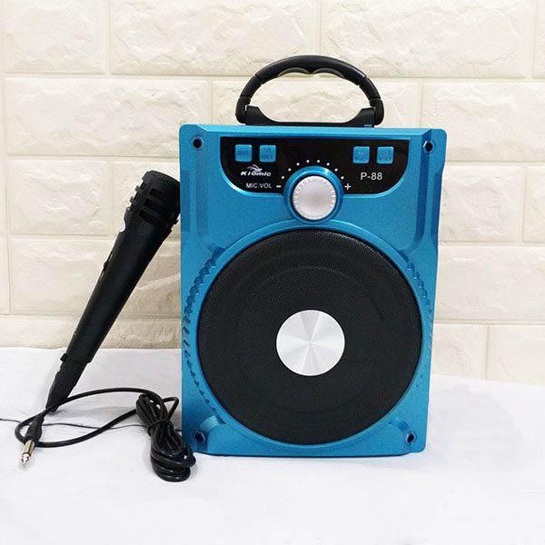 Loa bluetooth Karaoke Ruizu P88 hỗ trợ thẻ nhớ/USB/AUX/FM/jack 6.5mm (Màu ngẫu nhiên) + Kèm 1 micro có dây