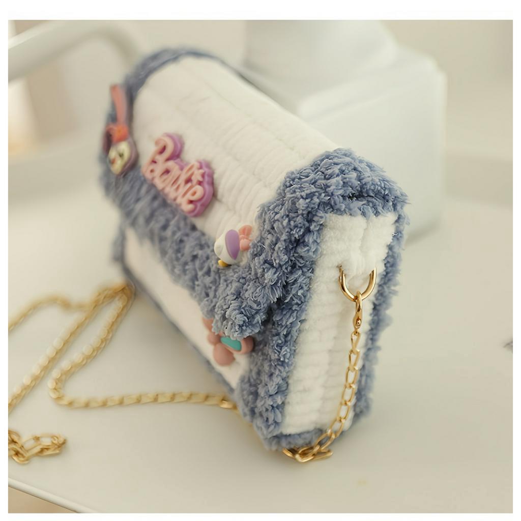 Túi len tự đan trang trí charm dễ thương, túi đeo chéo handmade tự đan - Có video hướng dẫn DIY506