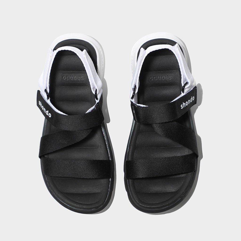 Giày Sandals Nam Nữ Unisex Shondo F6 Sport Ombre Đế 2 Màu Đen Trắng F6S0110