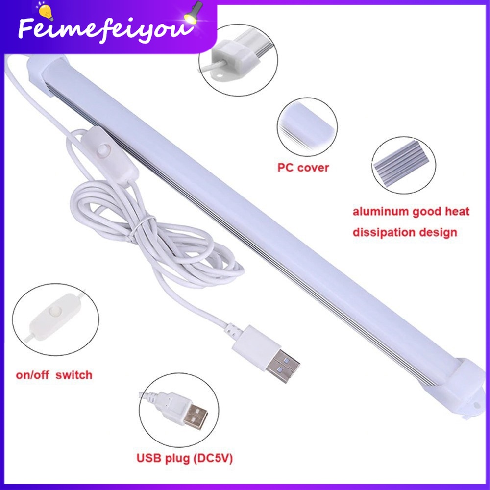 Đèn LED USB 18/35/52cm Có Dây Cáp Dài 1.8M Gắn Tủ Quần Áo/Tủ Chén Nhà Bếp