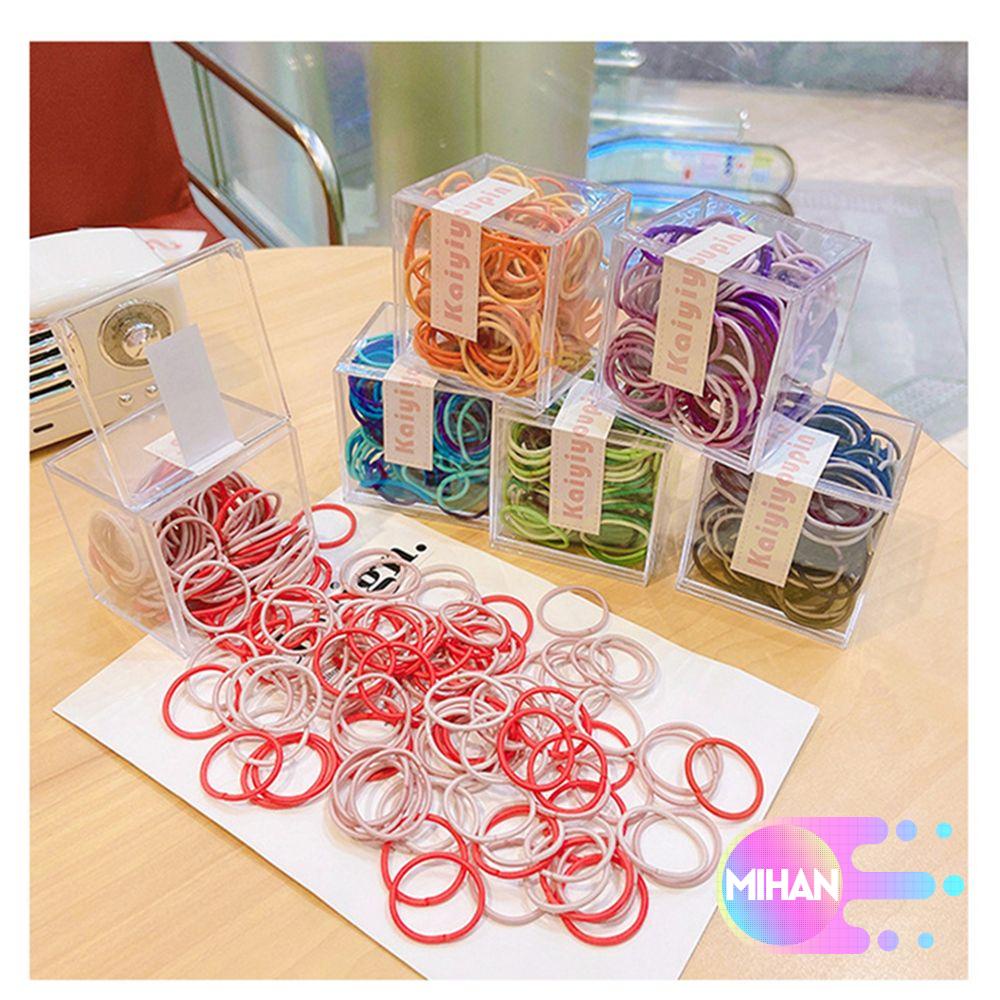 Set 100 dây thun cột tóc mềm co giãn phong cách Hàn Quốc cho bé