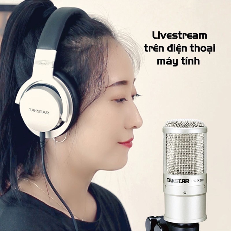 Mic thu âm Takstar Pc K200 [BẢO HÀNH] 1 năm - Mic livestream - Mic karaoke PC K200