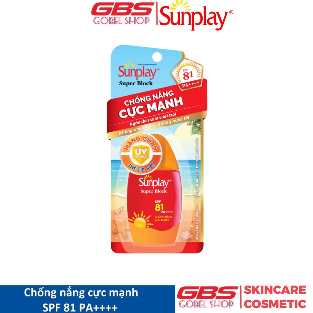 Kem Chống Nắng Sunplay Super Block SPF81 PA++++ Ngăn Sạm Da, Bảo Vệ Vượt Trội dạng Sữa