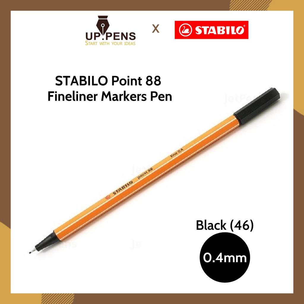 Bút kim màu Stabilo Point 88 Fineliner Markers Pen – 0.4mm – Màu đen (Black – 46)