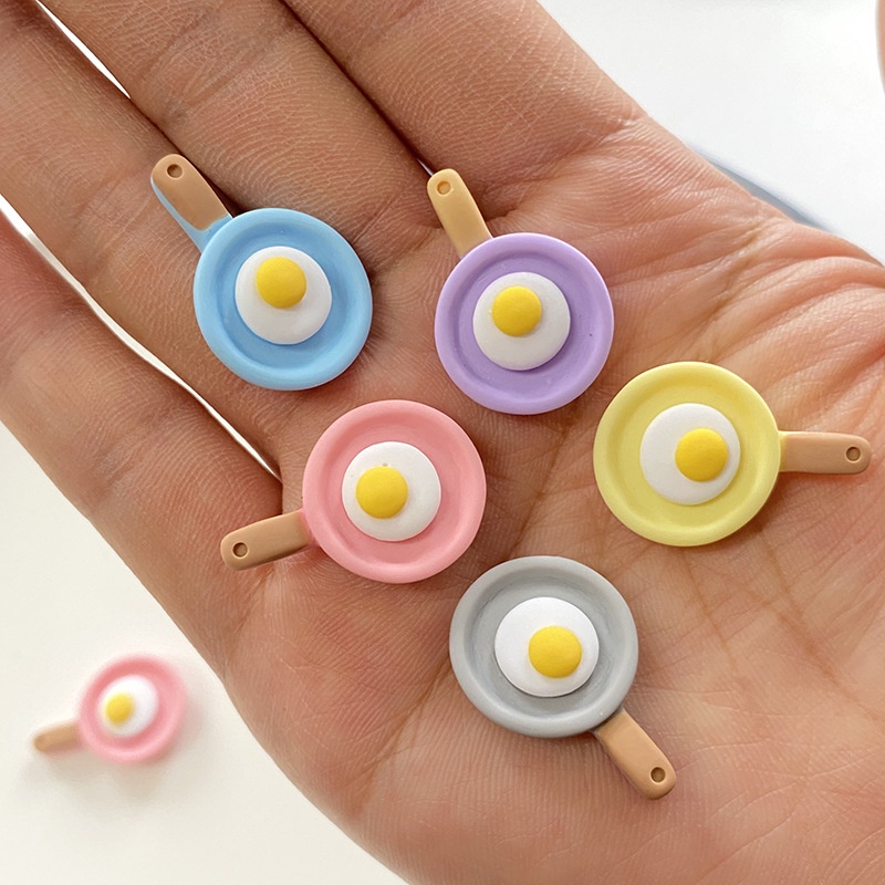 Đồ Chơi Mô Hình Chảo Chiên Trứng Ốp La Mini Bằng Nhựa Resin Diy Cho Bé