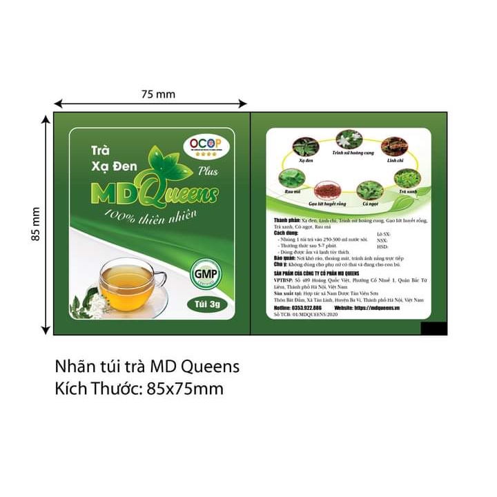 Trà xạ đen MD QUEENS - thanh nhiệt, thải độc, giải bia rượu, mát gan (Mua 2 hộp tặng 1 túi gạo lứt rong biển 50g)