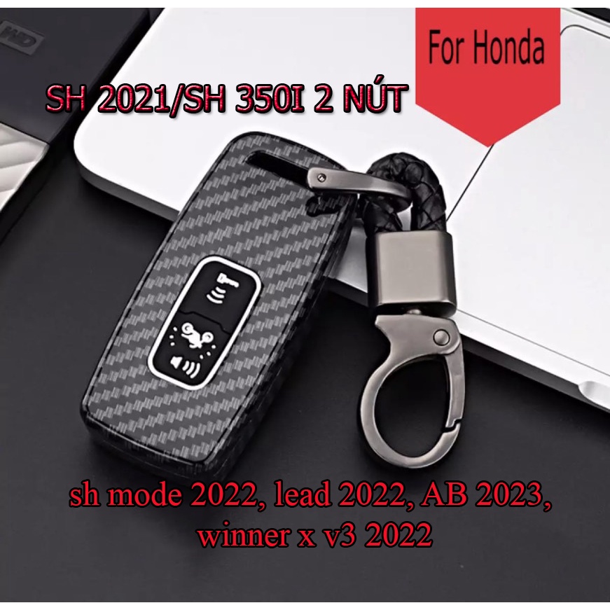 Bọc Chìa Khóa Smartkey SH 350i và SH 2021 ( 2 nút ) Ốp Carbon mã HON15
