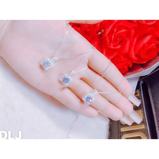 Dây chuyền bạc ý mặt đá vuông Hằng Shop