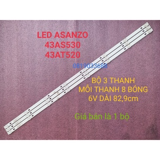 Thanh led tivi asanzo 43as530 43at520 asano 43s8 mới 100%, bộ 3 thanh mỗi thanh 8 bóng 6v, dài 82,9cm js-d-jp43dm-a81ec