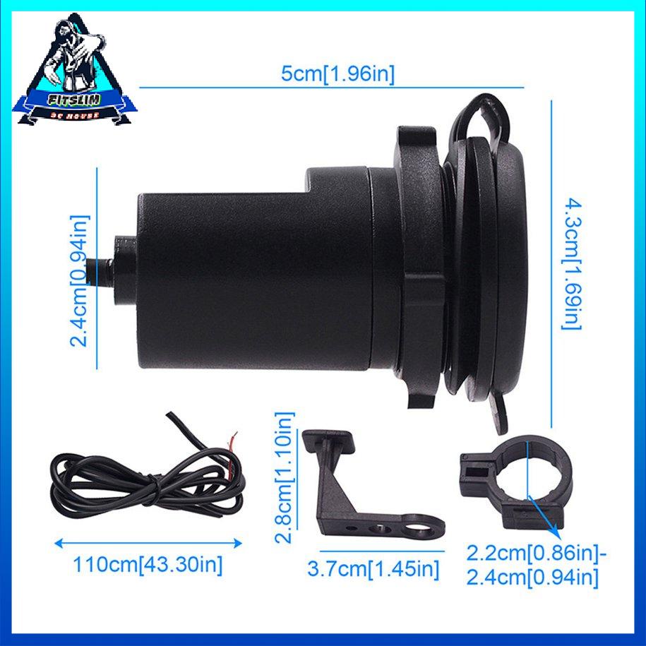 Xe máy Bộ sạc điện thoại di động 12V Xe hơi chống nước Usb đơn có công tắc [8/9]